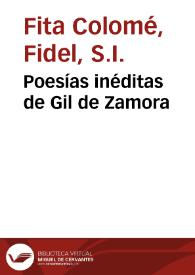 Poesías inéditas de Gil de Zamora / Fidel Fita | Biblioteca Virtual Miguel de Cervantes