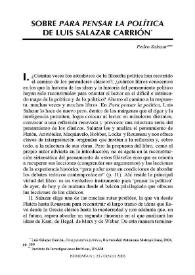 Sobre "Para pensar la política" de Luis Salazar Carrión / Pedro Salazar | Biblioteca Virtual Miguel de Cervantes
