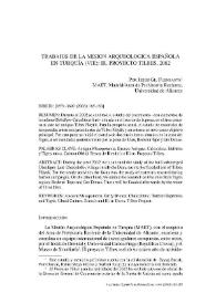 Trabajos de la Misión Arqueológica Española en Turquía (VIII): el Proyecto Tilbes, 2002 / Jesús Gil Fuensanta | Biblioteca Virtual Miguel de Cervantes