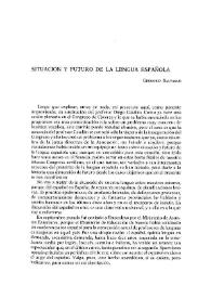 Situación y futuro de la lengua española / Gregorio Salvador | Biblioteca Virtual Miguel de Cervantes