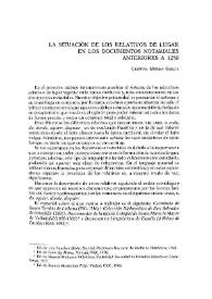 La situación de los relativos de lugar en los documentos notariales anteriores a 1250 | Biblioteca Virtual Miguel de Cervantes