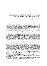 Estudio de la partícula "como" en la obra: "Arcipreste de Talavera o Corbacho" | Biblioteca Virtual Miguel de Cervantes