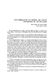 Los correlatos en español del grupo lexemático de "uro" en latín / Pilar Muro Meléndez-Valdés | Biblioteca Virtual Miguel de Cervantes