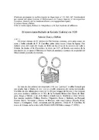 El tesoro áureo hallado en Golada (Galicia) en 1920 / Antonio García y Bellido | Biblioteca Virtual Miguel de Cervantes