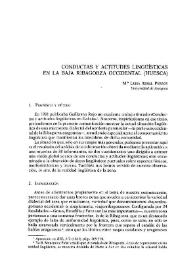 Conductas y actitudes lingüísticas en la Baja Ribagorza occidental (Huesca) / M.ª Luisa Arnal Purroy | Biblioteca Virtual Miguel de Cervantes