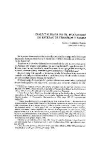 Dialectalismos en el "Diccionario" de Esteban de Terreros y Pando / Gloria Guerrero Ramos | Biblioteca Virtual Miguel de Cervantes