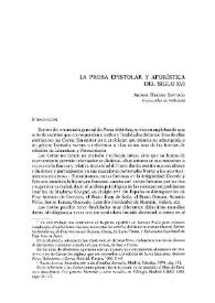 La prosa epistolar y aforística del siglo XVI / Andrea Herrán Santiago | Biblioteca Virtual Miguel de Cervantes