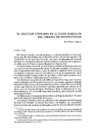 El lenguaje literario en algunos manuales del período de entreguerras / Juan Pérez Cubillo | Biblioteca Virtual Miguel de Cervantes