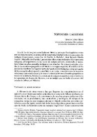 Toponimia laguense / Sergio López Mena | Biblioteca Virtual Miguel de Cervantes