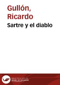 Sartre y el diablo / Ricardo Gullón | Biblioteca Virtual Miguel de Cervantes