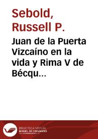 Juan de la Puerta Vizcaíno en la vida y Rima V de Bécquer / Russell P. Sebold | Biblioteca Virtual Miguel de Cervantes