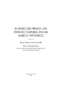El Paseo del Prado : un espacio cultural en un marco histórico / Miguel Ángel Alcolea Moratilla | Biblioteca Virtual Miguel de Cervantes
