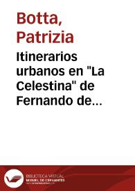 Itinerarios urbanos en "La Celestina" de Fernando de Rojas / Patrizia Botta | Biblioteca Virtual Miguel de Cervantes