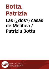 Las (¿dos?) casas de Melibea / Patrizia Botta | Biblioteca Virtual Miguel de Cervantes