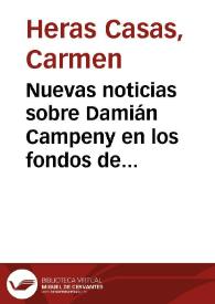 Nuevas noticias sobre Damián Campeny en los fondos de la Academia / Carmen Heras Casas | Biblioteca Virtual Miguel de Cervantes