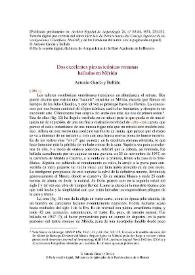 Dos excelentes piezas icónicas romanas halladas en Mérida / Antonio García y Bellido | Biblioteca Virtual Miguel de Cervantes