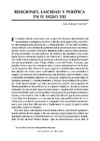 Religiones, laicidad y política en el siglo XXI / Luis Salazar Carrión | Biblioteca Virtual Miguel de Cervantes
