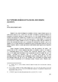 Els topònims arabigo-catalans del Baix Segura (Alacant) / por María Jesús Rubiera Mata | Biblioteca Virtual Miguel de Cervantes