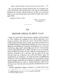 Inscripción consular de Bérgido Flavio / Fidel Fita | Biblioteca Virtual Miguel de Cervantes