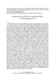 El profesor García y Bellido y la Arqueología clásica / José María Blázquez Martínez | Biblioteca Virtual Miguel de Cervantes