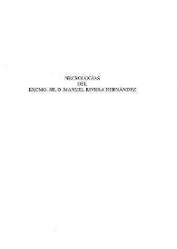 Necrologías del Excmo. Sr. D. Manuel Rivera Hernández / Enrique Pardo y Canalís [et al.] | Biblioteca Virtual Miguel de Cervantes