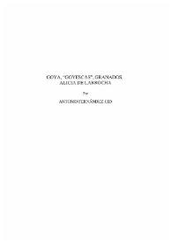 Goya, "Goyescas", Granados, Alicia de Larrocha / Antonio Fernández-Cid | Biblioteca Virtual Miguel de Cervantes