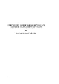 Intervención de Teodoro Ardemans en las obras del Ayuntamiento de Toledo / Paula Revenga Domínguez | Biblioteca Virtual Miguel de Cervantes