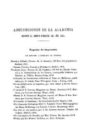 Adquisiciones de la Academia durante el primer semestre del año 1901 | Biblioteca Virtual Miguel de Cervantes