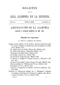 Adquisiciones de la Academia durante el segundo semestre de 1901 | Biblioteca Virtual Miguel de Cervantes