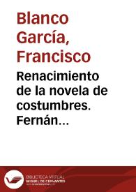 Renacimiento de la novela de costumbres. Fernán Caballero / Francisco Blanco García | Biblioteca Virtual Miguel de Cervantes