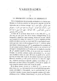 La inscripción arábiga de Benimaclet / Francisco Codera | Biblioteca Virtual Miguel de Cervantes