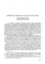 Morfemas subjetivos en español y en francés / Carmen Muñiz Cachón | Biblioteca Virtual Miguel de Cervantes