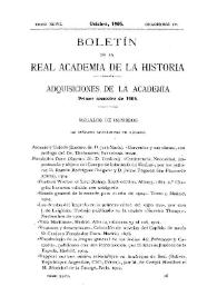 Adquisiciones de la Academia durante el primer semestre del año 1905 | Biblioteca Virtual Miguel de Cervantes
