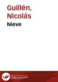 Nieve / Nicolás Guillén | Biblioteca Virtual Miguel de Cervantes