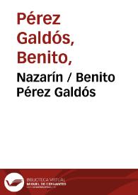 Nazarín / Benito Pérez Galdós | Biblioteca Virtual Miguel de Cervantes