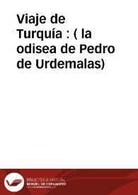 Viaje de Turquía : ( la odisea de Pedro de Urdemalas) / edición de Fernando G. Salinero | Biblioteca Virtual Miguel de Cervantes
