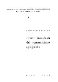 Primi manifesti del romanticismo spagnolo / Ermanno Caldera | Biblioteca Virtual Miguel de Cervantes