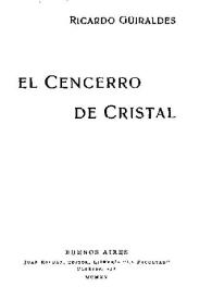 El Cencerro de cristal / Ricardo Güiraldes | Biblioteca Virtual Miguel de Cervantes