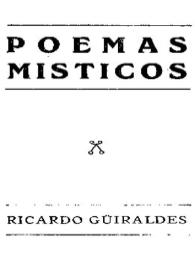 Poemas místicos / Ricardo Güiraldes | Biblioteca Virtual Miguel de Cervantes