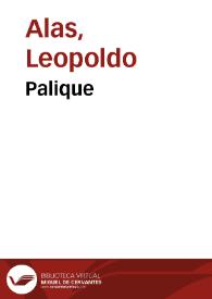 Palique / Leopoldo Alas | Biblioteca Virtual Miguel de Cervantes