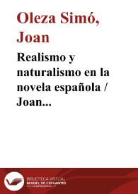 Realismo y naturalismo en la novela española / Joan Oleza | Biblioteca Virtual Miguel de Cervantes