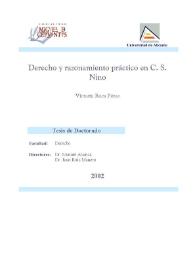 Derecho y razonamiento práctico en C.S. Nino / Victoria Roca Pérez | Biblioteca Virtual Miguel de Cervantes