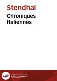 Chroniques Italiennes / Stendhal | Biblioteca Virtual Miguel de Cervantes