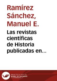 Las revistas científicas de Historia publicadas en Canarias: a propósito de "Vegueta" (1992-2003) / Manuel Ramírez Sánchez | Biblioteca Virtual Miguel de Cervantes