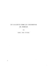 Dos documentos sobre los descendientes de Zurbarán / María Luisa Caturla | Biblioteca Virtual Miguel de Cervantes