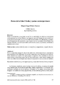 Poetas de la Edad Media y poetas contemporáneos / Miguel Ángel Pérez Priego | Biblioteca Virtual Miguel de Cervantes
