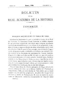 Hallazgo arqueológico en tierra de Coria / José Ramón Mélida | Biblioteca Virtual Miguel de Cervantes
