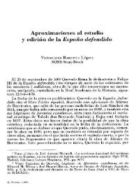 Aproximaciones al estudio y edición de la "España defendida" / Victoriano Roncero López | Biblioteca Virtual Miguel de Cervantes