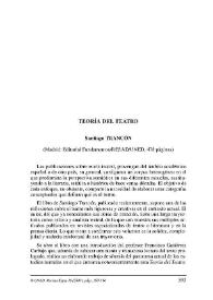 Santiago Trancón : "Teoría del teatro". (Madrid: Editorial Fundamento, Ensayos y Manuales RESAD, UNED, 2006, 478 págs.) / Julio E. Noriega | Biblioteca Virtual Miguel de Cervantes