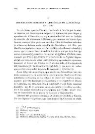 Inscripciones romanas y visigóticas de Almodóvar del Río / Fidel Fita | Biblioteca Virtual Miguel de Cervantes
